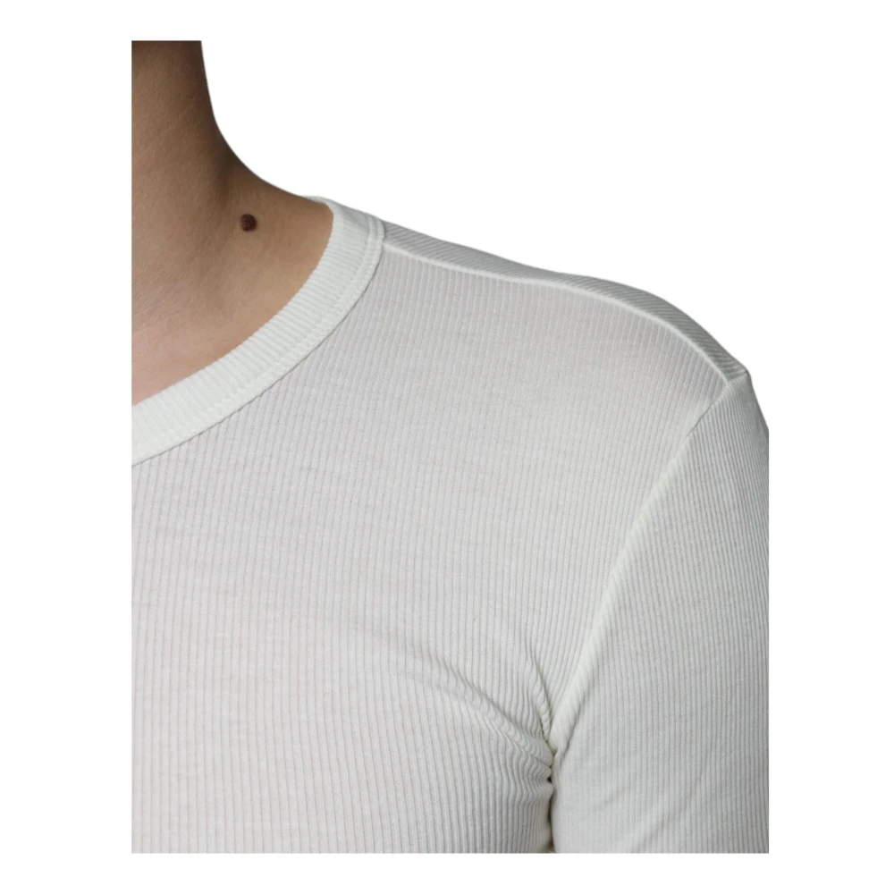 Dolce & Gabbana Witte Katoenen Henley Pullover Sweater White Heren