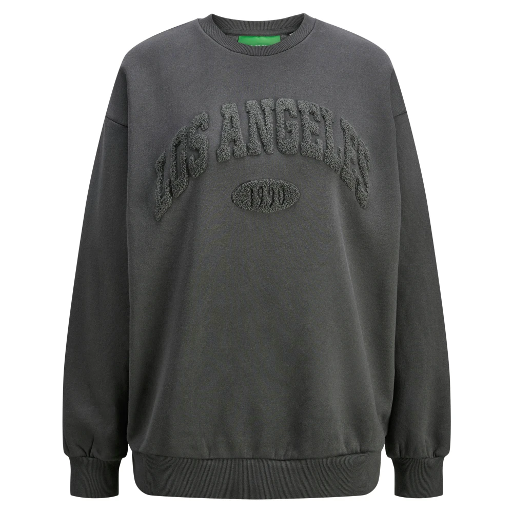 Jack & jones Losse Print Crew Sweatshirt Onweersbui Groen Green Dames