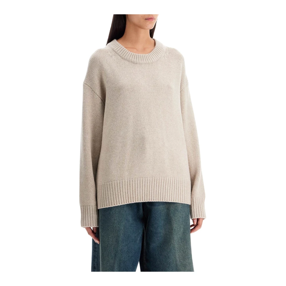 Lisa Yang Zachte Geribbelde Cashmere Trui Beige Dames