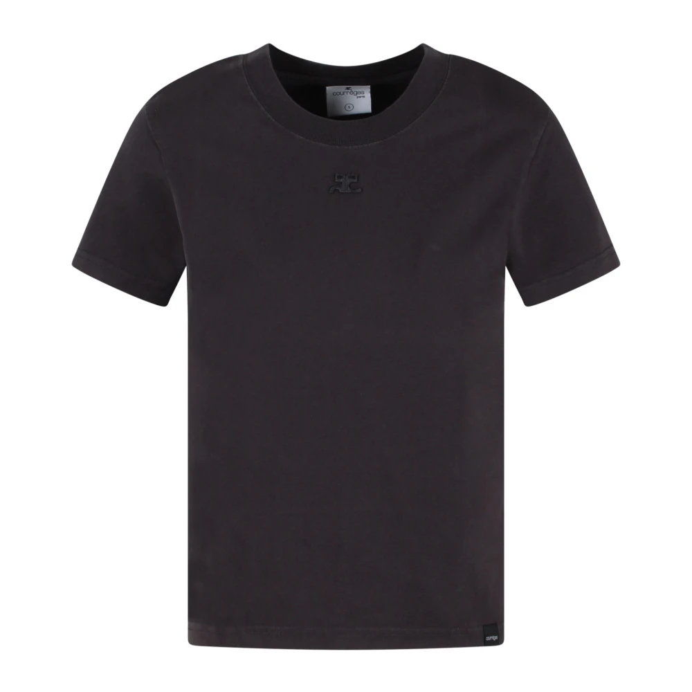 Courrèges Vintage Cotton Jersey T-Shirt Fw23 Black Dames