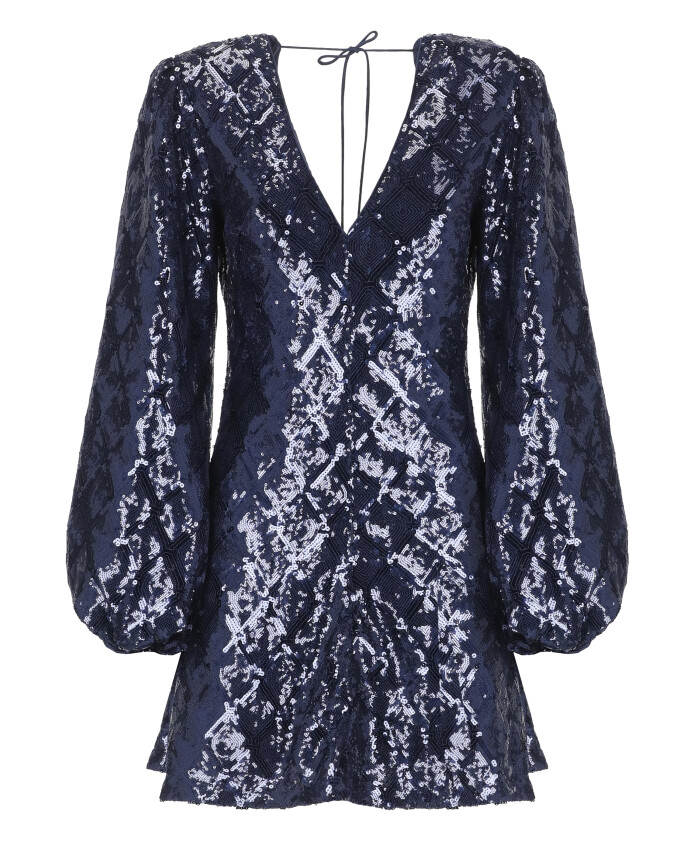 sequin-v-neck-jurk-met-lange-mouwen