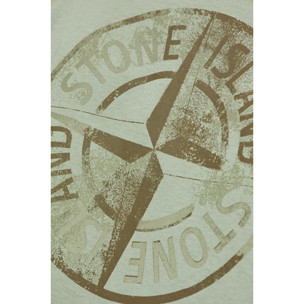 Stone Island T-shirt met logo Green Heren