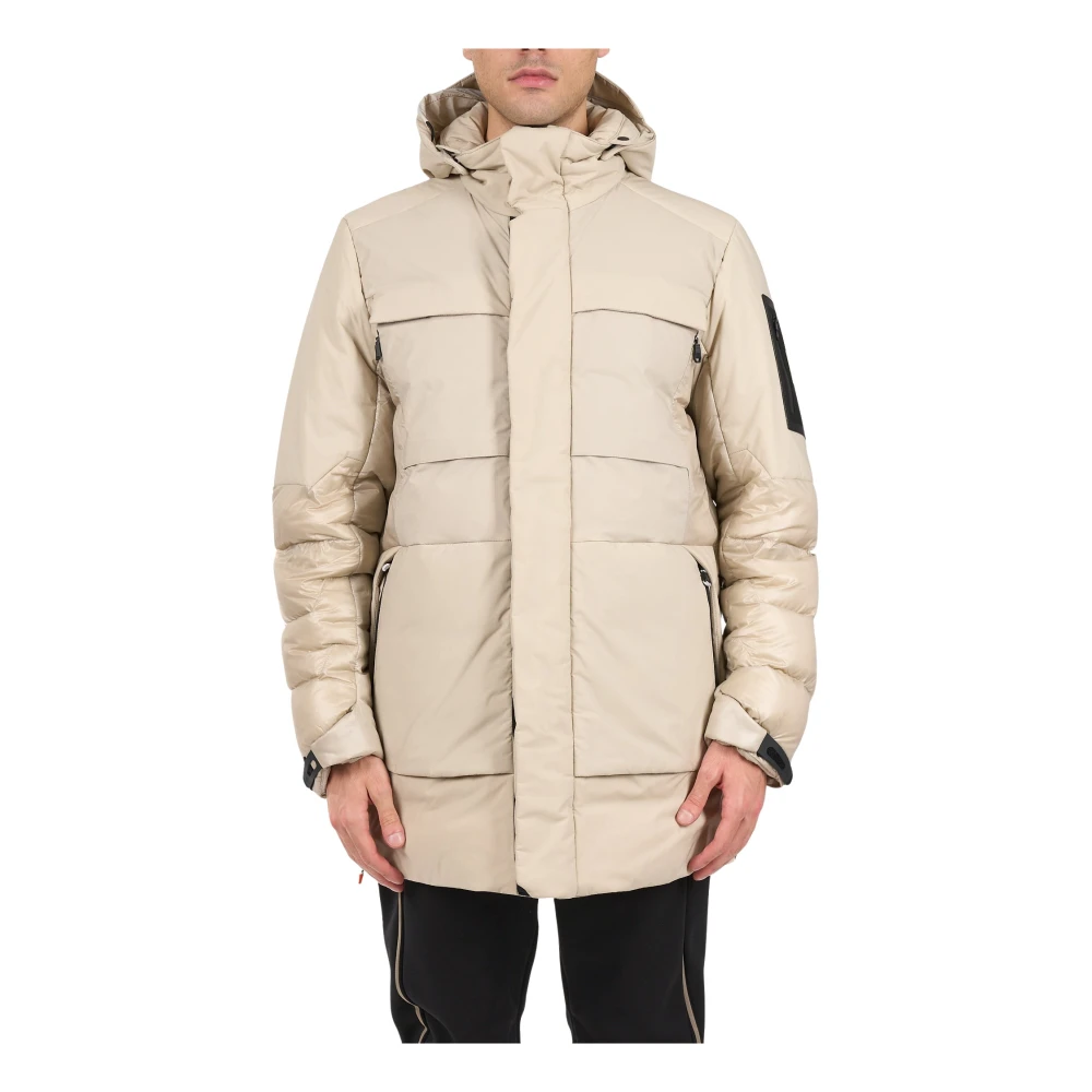 Hugo Boss Waterafstotende parka met afneembare capuchon Beige Heren