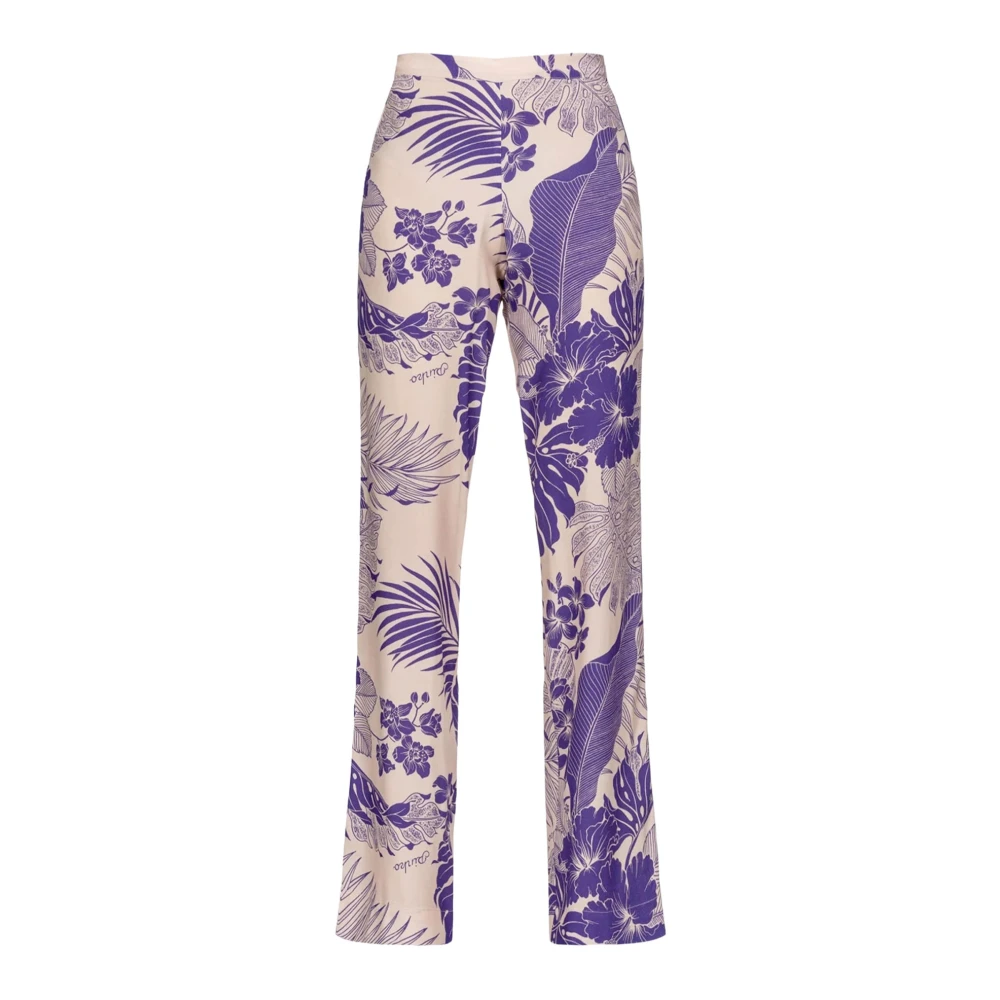 Pinko Purple Wide Trousers, Female, Xl, Trousers
