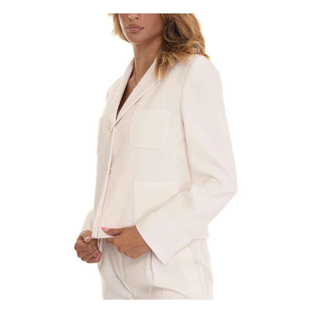 Max Mara Studio Stijlvolle Klassieke Jas White Dames