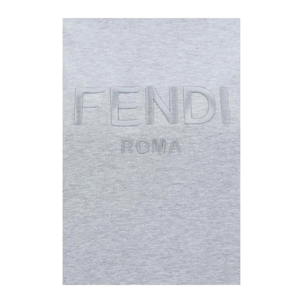 Fendi Monochrome Monogram Katoenen T-shirt Gray Dames