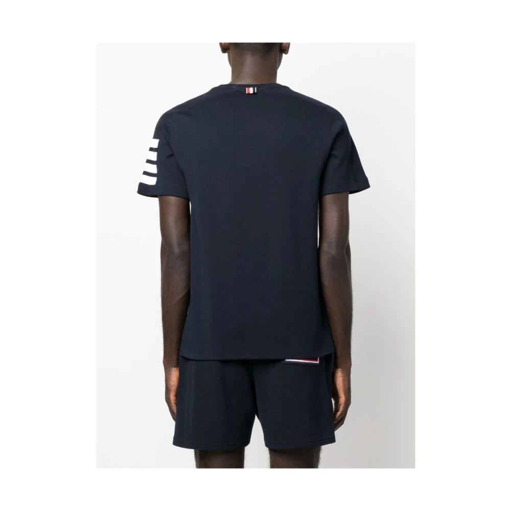 Thom Browne Gestreept Katoenen T-shirt Blue Heren