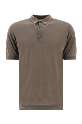 polo-marron-couleur-unie-manches-courtes