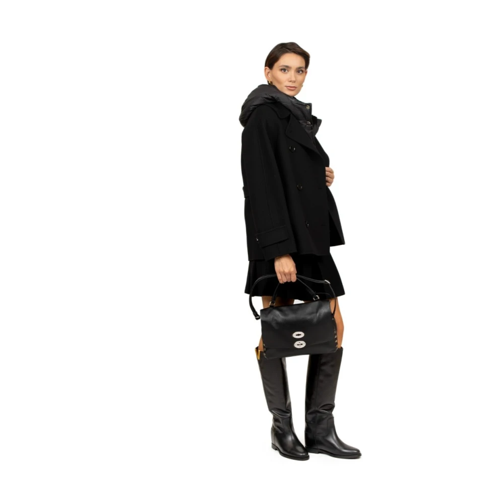 Max Mara Korte Zwarte Wollen Jas Black Dames