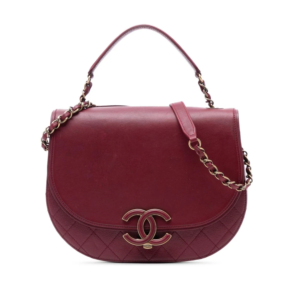 Chanel Vintage Women's Red Vintage Handbags, One Size, Pre-Owned Leather Shoulder Bag