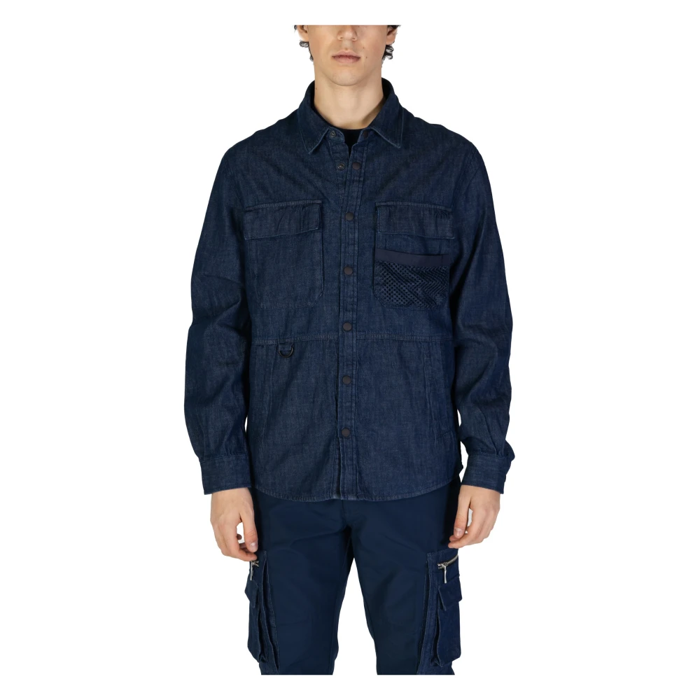 Antony Morato Blauw Effen Katoenen Overhemd met Lange Mouwen Blue Heren