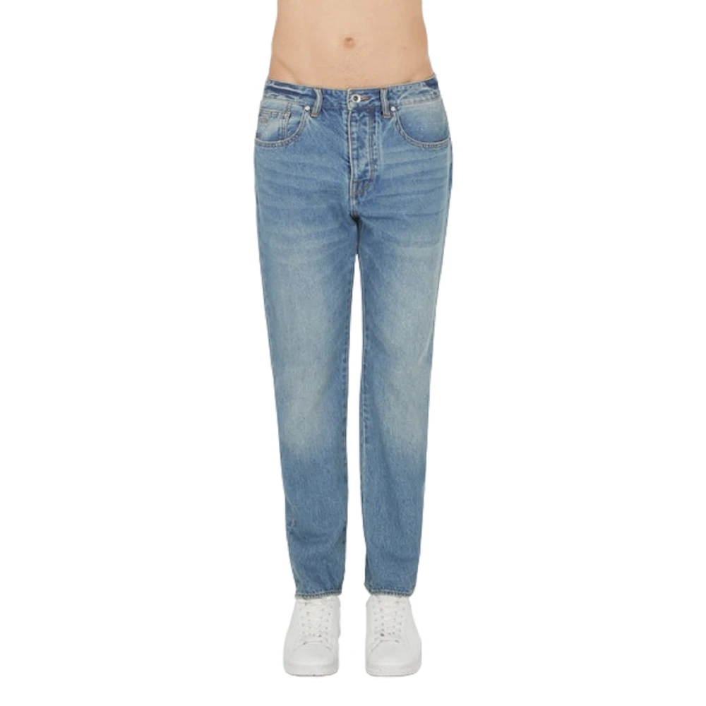 Armani Exchange Mannelijk Blauw Jeans Heren, W27 L32, Katoen, Straight Jeans Met Taps Toelopende Pasvorm