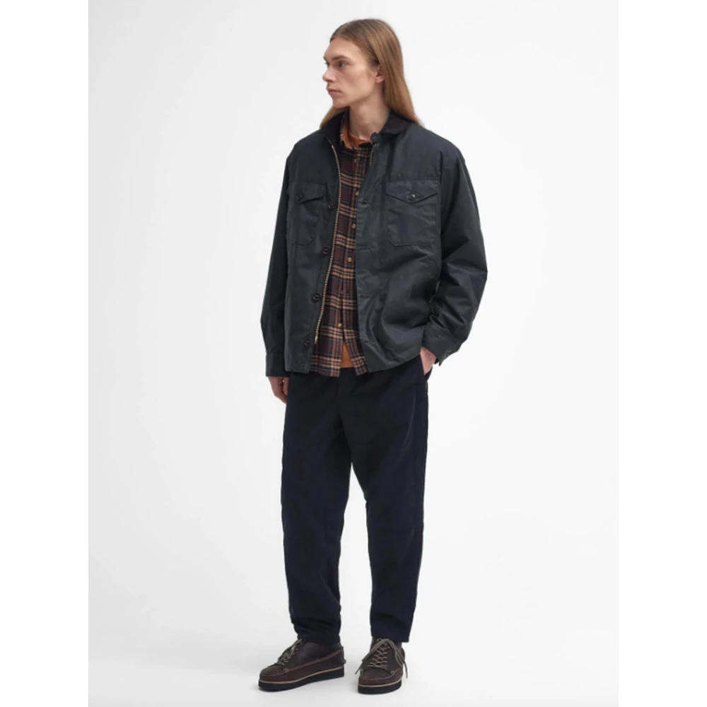 Barbour Gewaxte Deck Jas in Sage Blue Heren