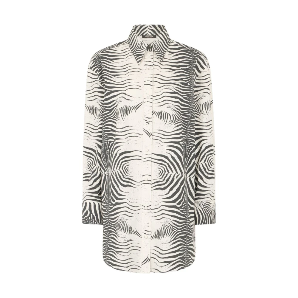 Roberto Cavalli Zebra Print Long Shirt Stylish Fashion - Female - Shirts - Black - S - Blouses & Shirts