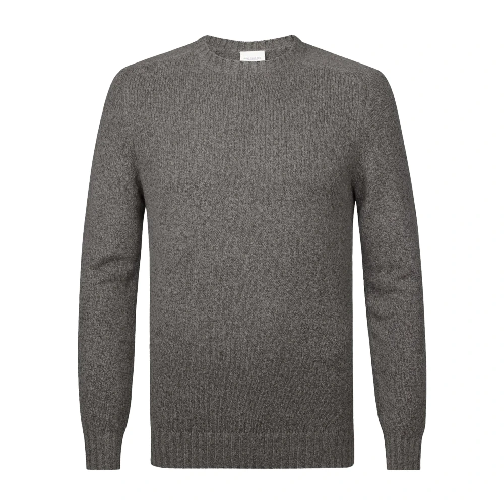 Profuomo Chunky Crewneck Wollen Trui Brown Heren
