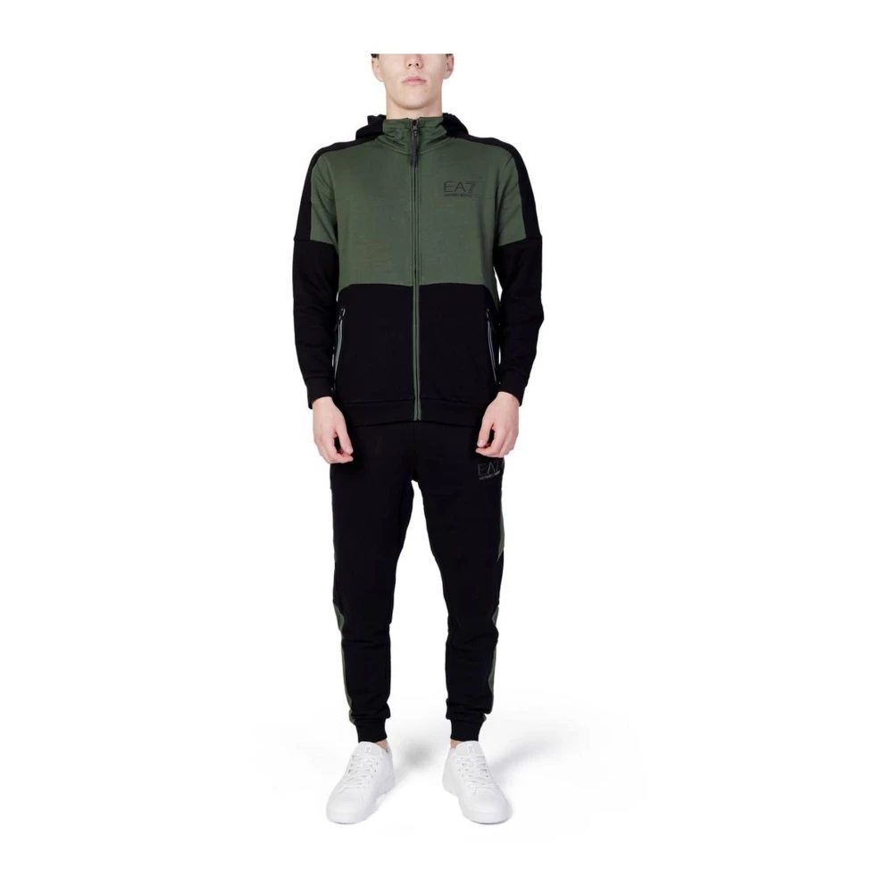 Emporio Armani EA7 Groen-Zwart Compleet Trainingspak Green Heren
