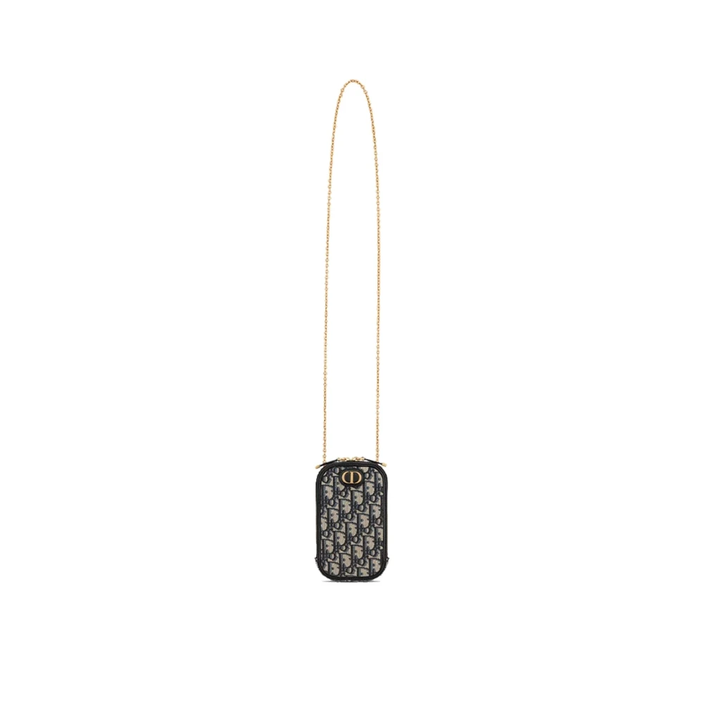 Dior Montaigne Telefoonhoesje met Kettingband Blue Dames