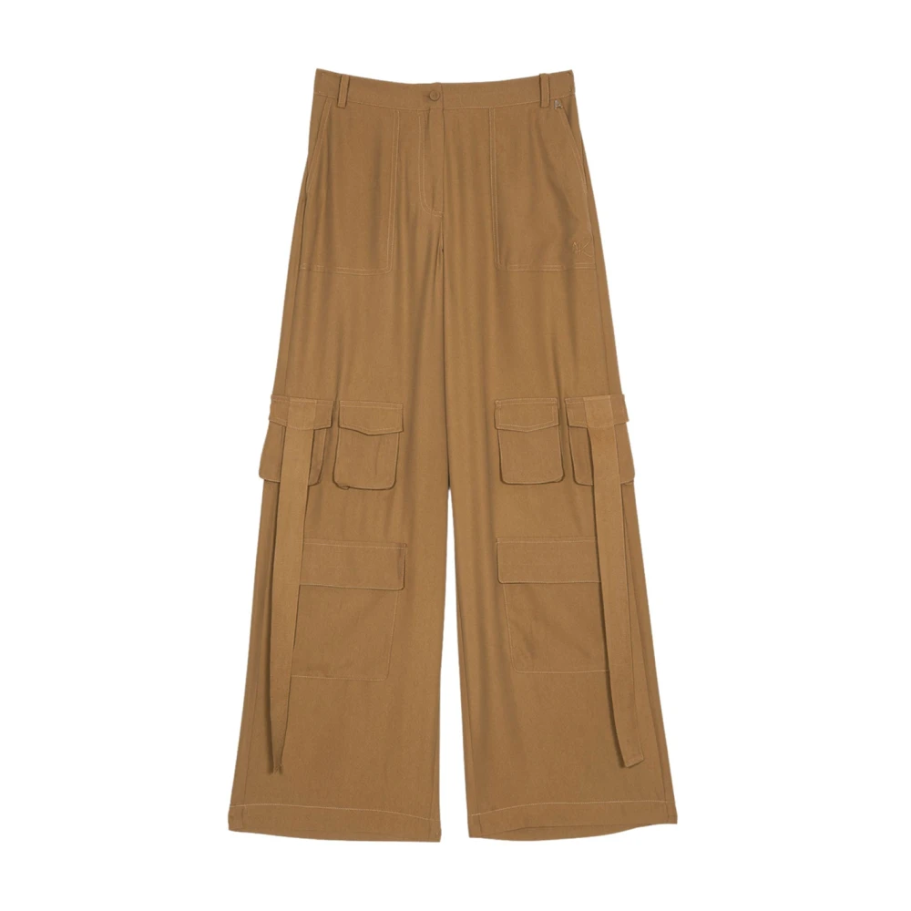 Actitude Women's Brown Wide Trousers, Xs, Cargo Trousers For