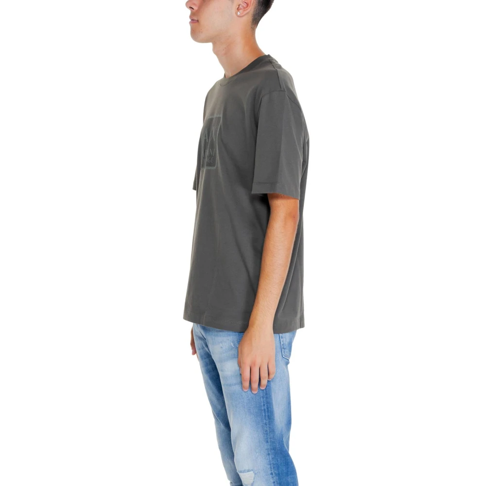 Armani Exchange Groen effen T-shirt met ronde hals en korte mouwen Green Heren