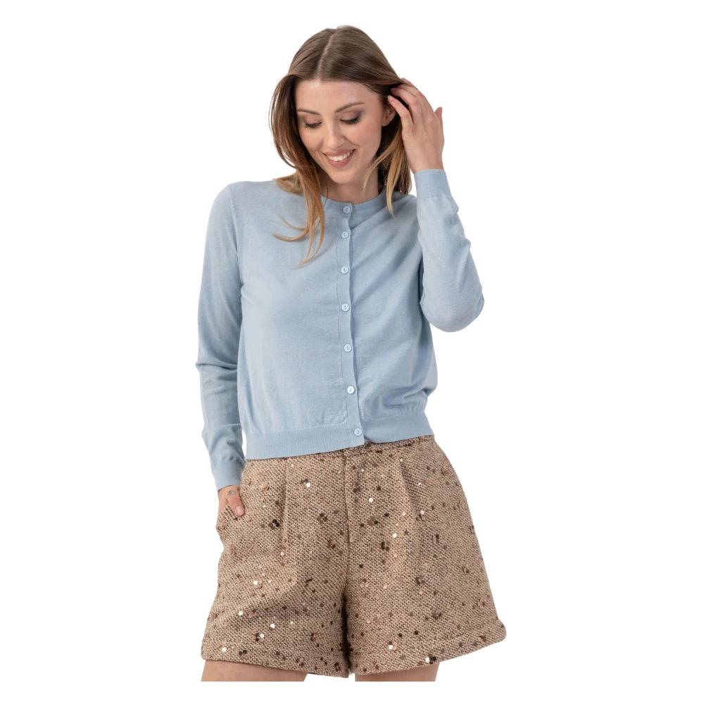Kocca Blue Maglia Cardigan Con Bottoni In Nuance - Female - Cardigans - L - Knitwear