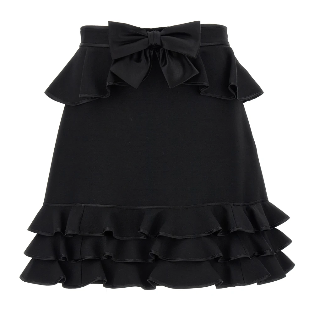 Valentino Garavani Mujer Negro - Minifalda Crepe Couture - Skirts - S - Minifalda Crepe Couture