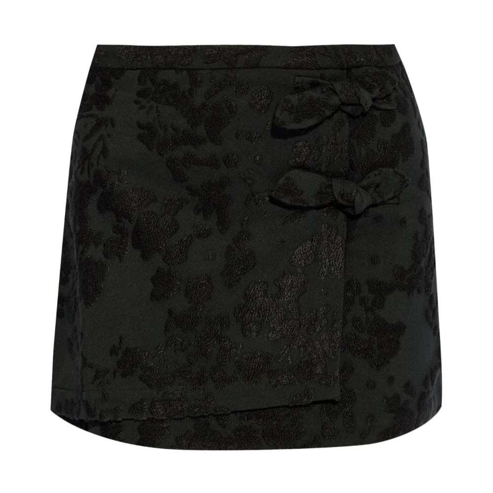Ganni Zwarte Boucle Jacquard Mini Rok Black Dames