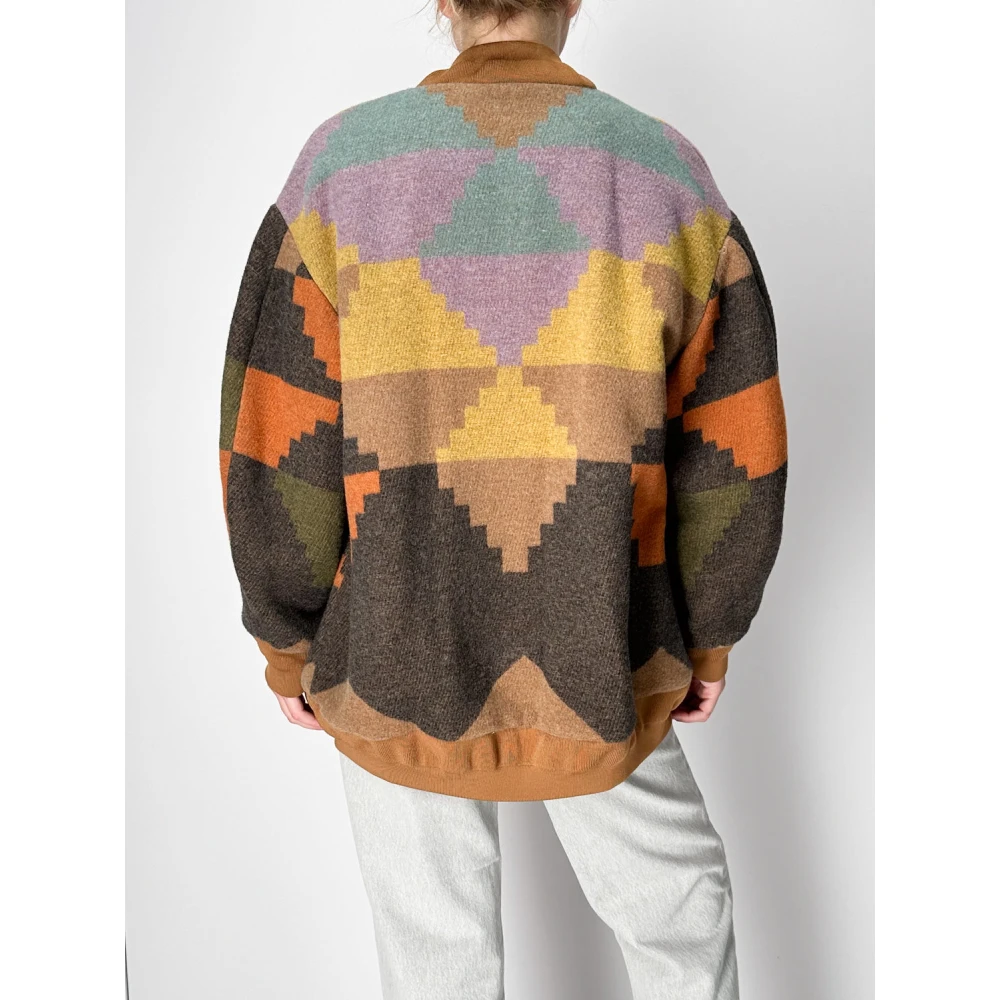 bazar deluxe Grafische Print Oversized Bomberjack Multicolor Dames