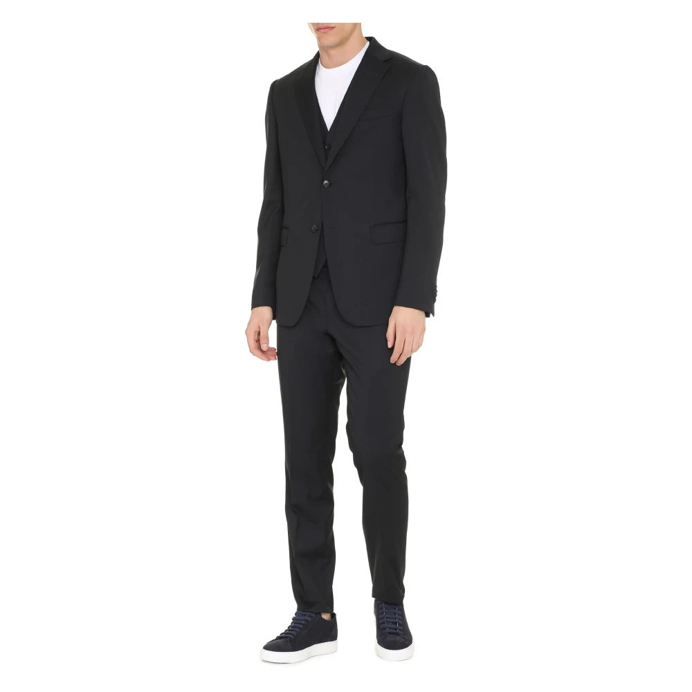 Z Zegna Klassiek Wollen Pak Blue Heren