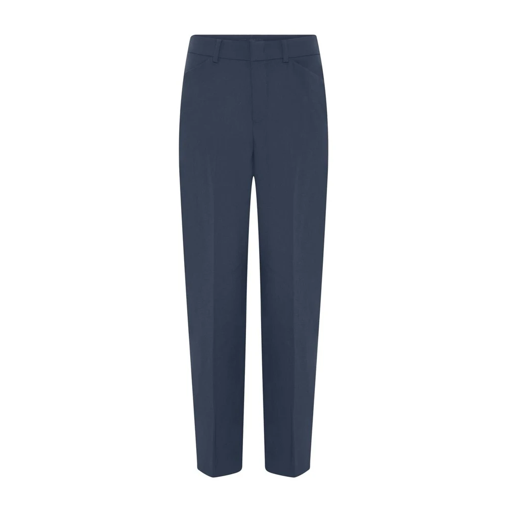 C.ro Women's Blue Slim-Fit Trousers, Xl, Classic Navy Trousers