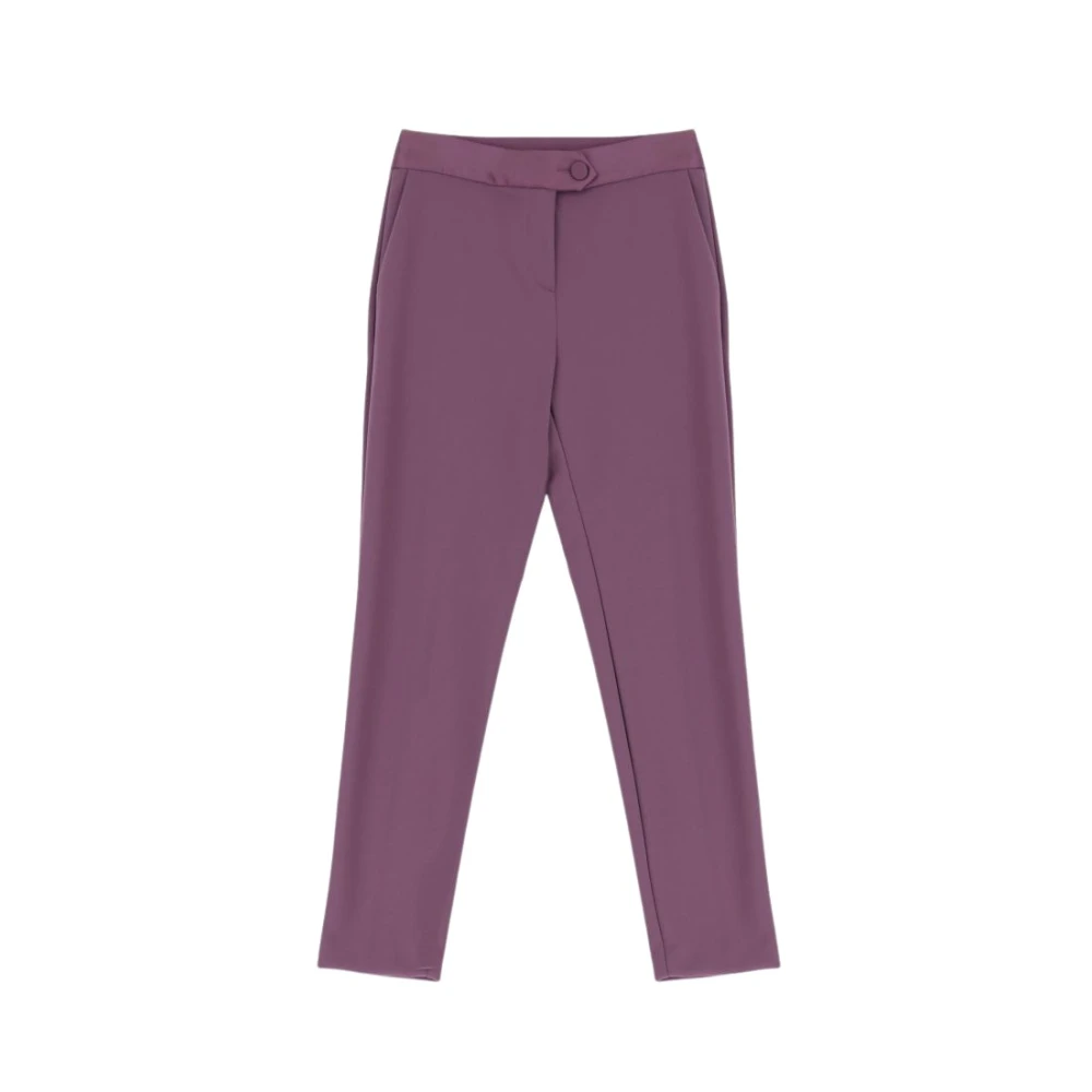 Imperial Elegante hoge taille slim fit broek Purple Dames