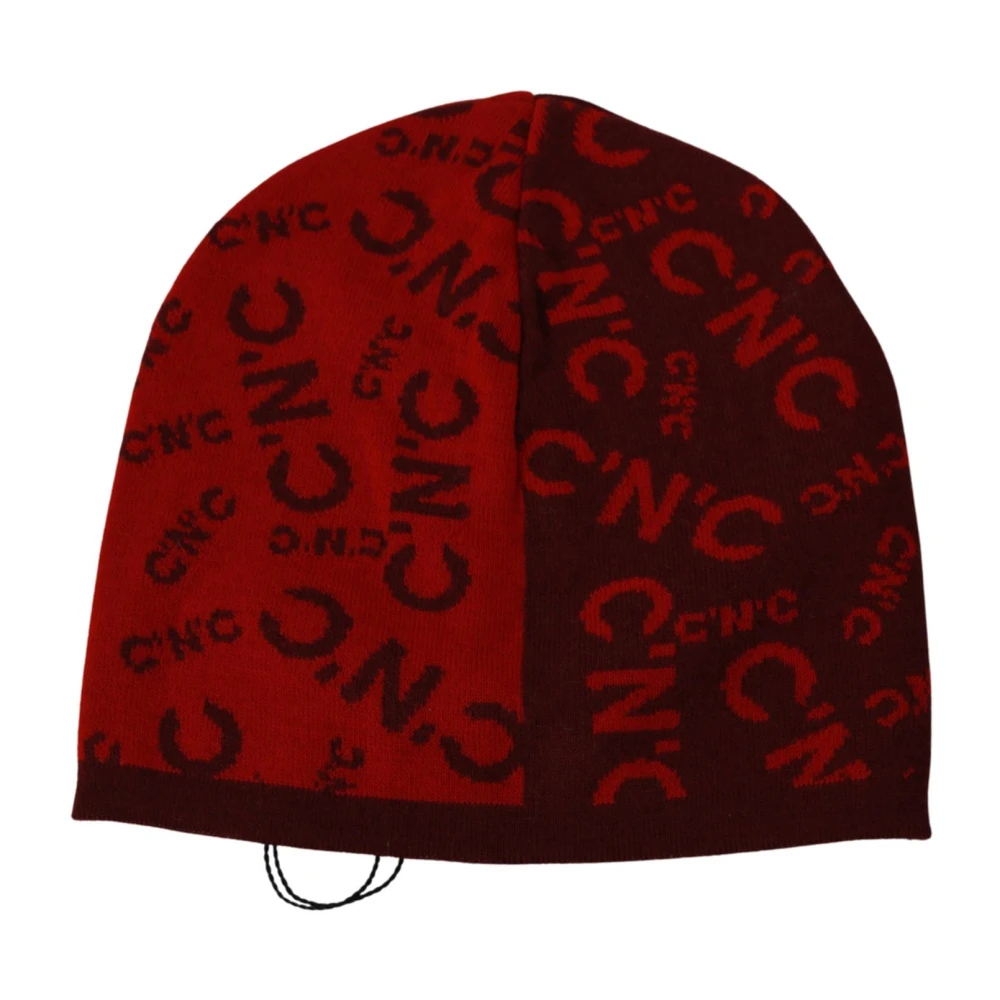 Costume National Röd Beanie Mössa Ull Akryl Italien Red, Herr