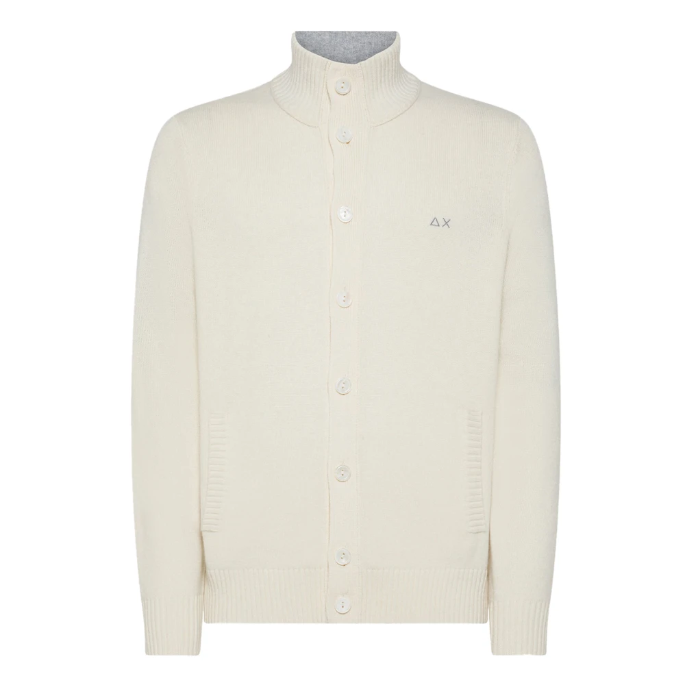 Sun68 Mannen Knop Solide Vest Wit White Heren