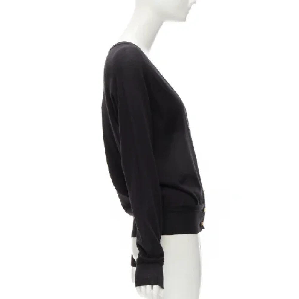 Versace Pre-owned Wool outerwear Black Dames