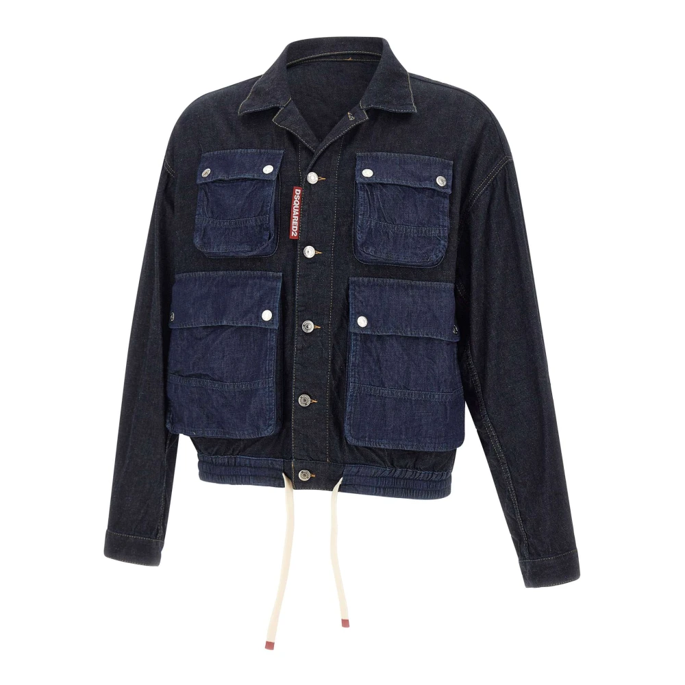 Dsquared2 Men's Blue Cargo Jean Jacket - Denim Jackets - S - Jackets
