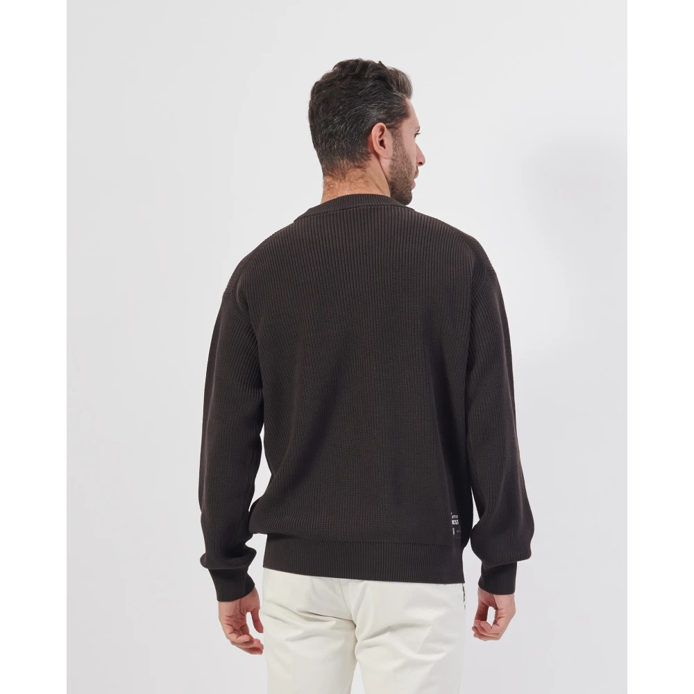 Hugo Boss Bruine Sweater Regular Fit Zachte Garens Brown Heren