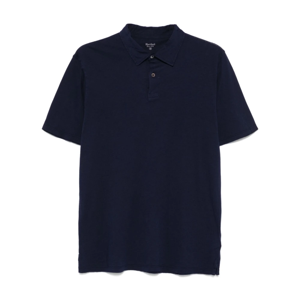 Hartford Blauwe T-shirts en Polos Oxford Stijl Blue Heren