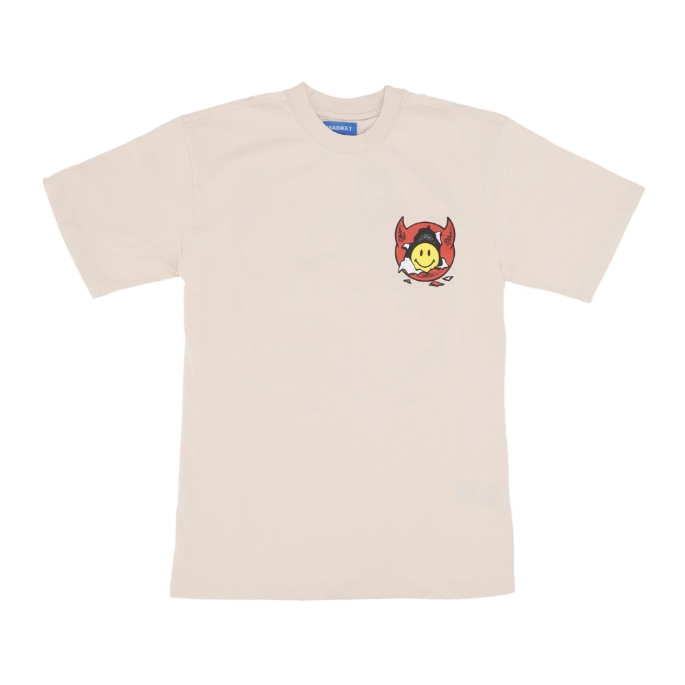 Market Men's Beige T-Shirts, Xl, Smiley Inner Peace Tee