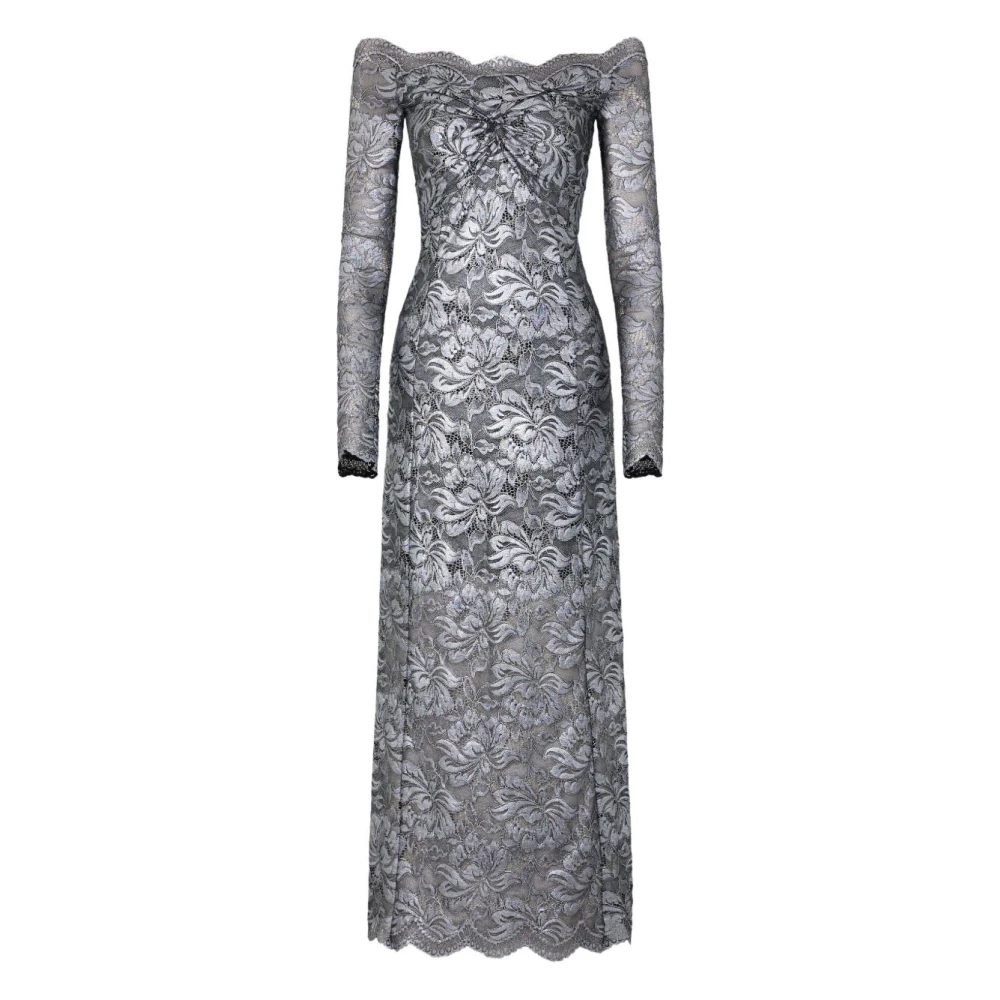 Rabanne Women's Silver Long Dress In Lace