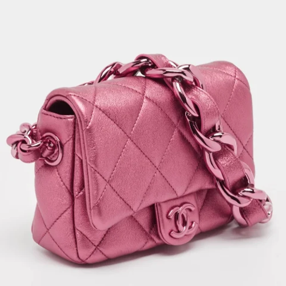 Chanel Vintage Pre-owned Leather chanel-bags Pink Dames