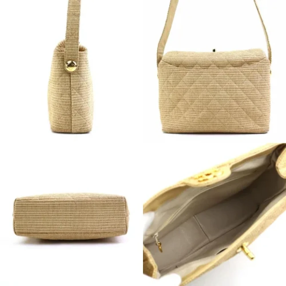Chanel Vintage Pre-owned Raffia shoulder-bags Beige Dames