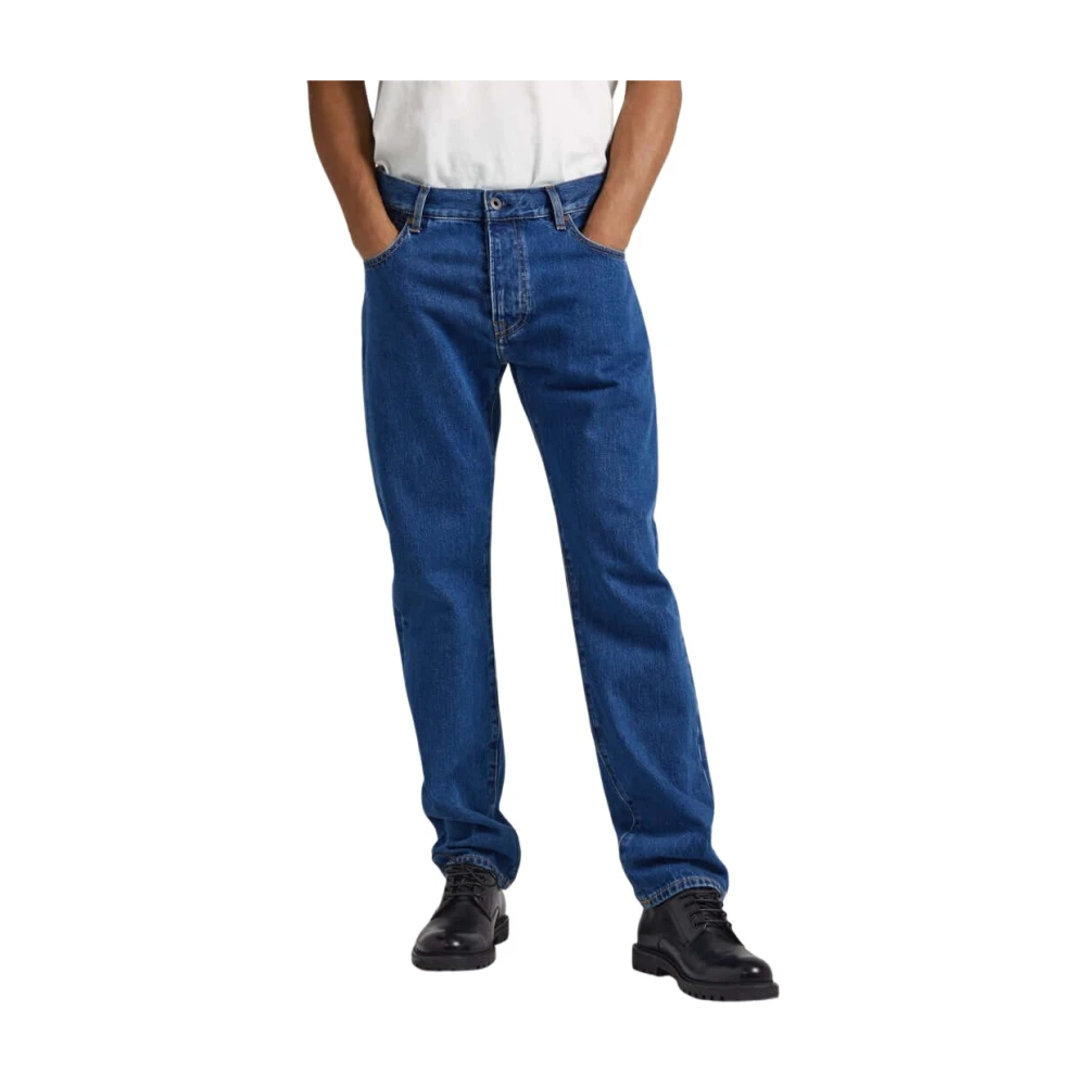 Pepe Jeans Avslappnad passform raka ben jeans - 90-tals inspirerad Blue, Herr