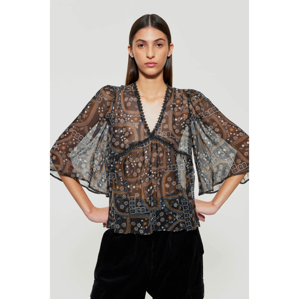 Antik batik Elie doorschijnende top Multicolor Dames