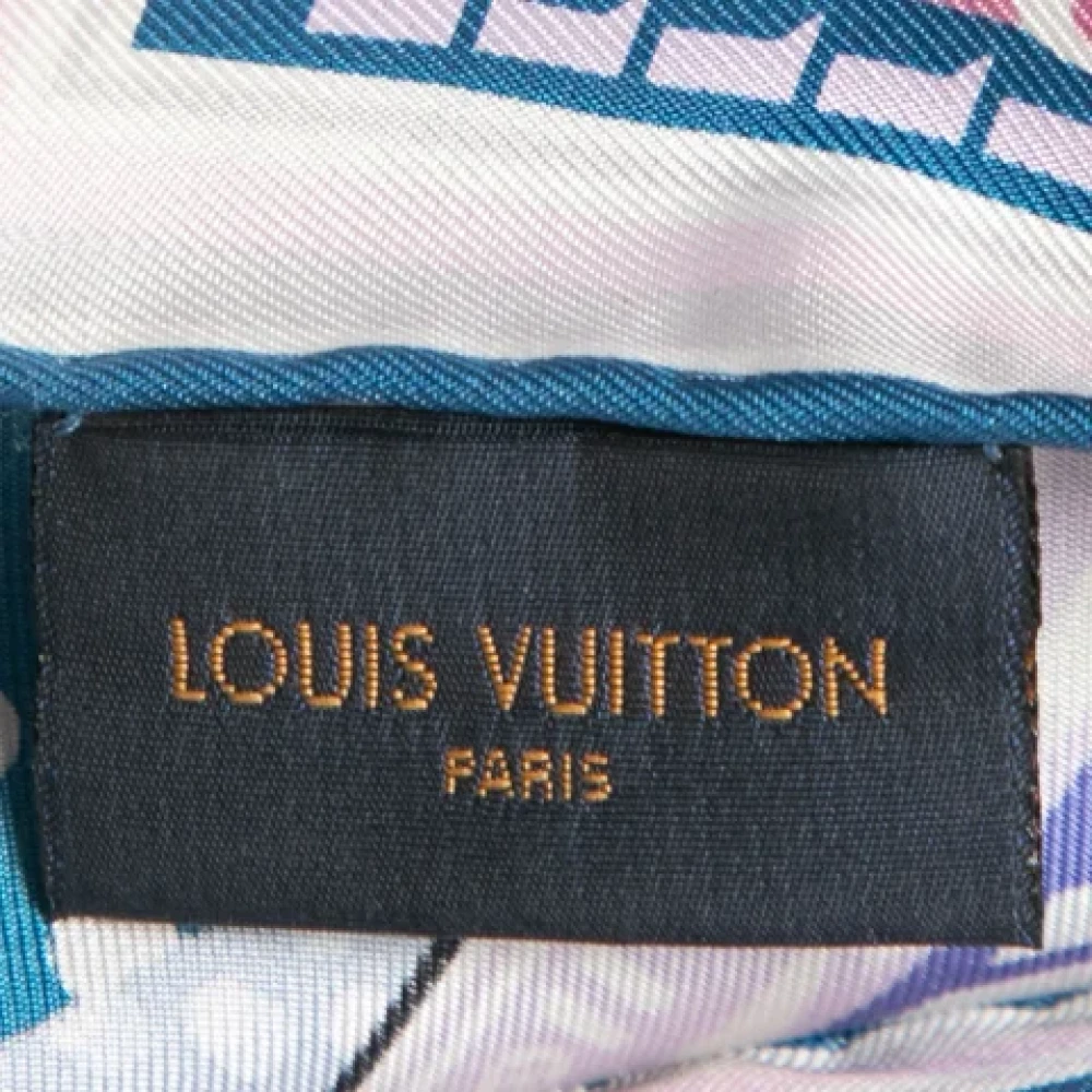 Louis Vuitton Vintage Pre-owned Silk scarves Blue Dames