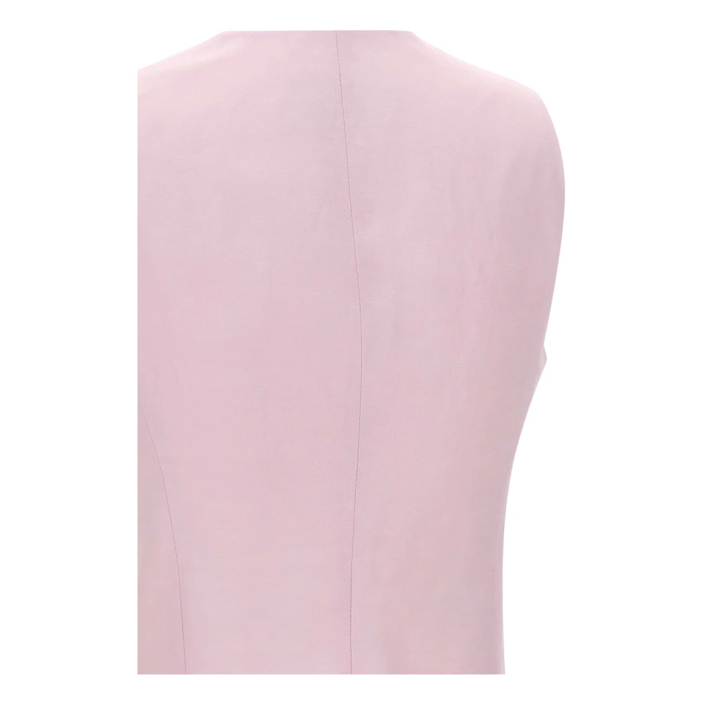 Kaos Roze Linnen en Viscose Gilet Jas Pink Dames