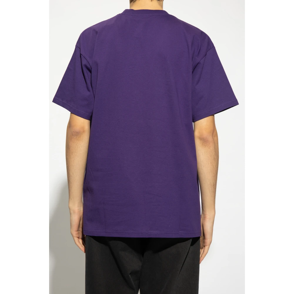 Carhartt WIP T-shirt met logo-opdruk Purple Heren