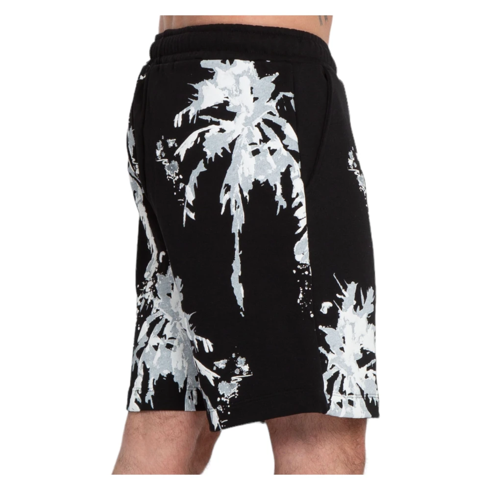 Barrow Tropische Palmen Print Shorts Black Heren