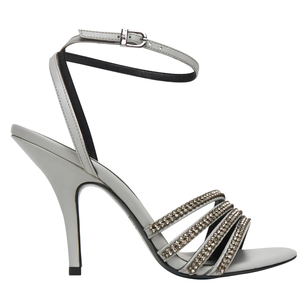 Patrizia Pepe Kvinno Grå Skor Dam, 38 Eu, Läder, High Heel Sandaler