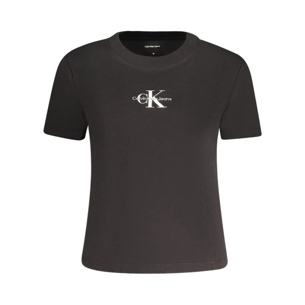 Calvin Klein Zwart Monogram Crew Neck T-Shirt Black Dames