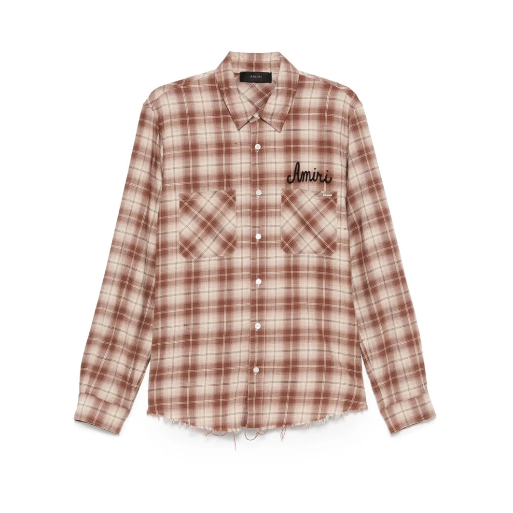 Amiri Klassieke Button-Up Shirt in Auburn Brown Heren