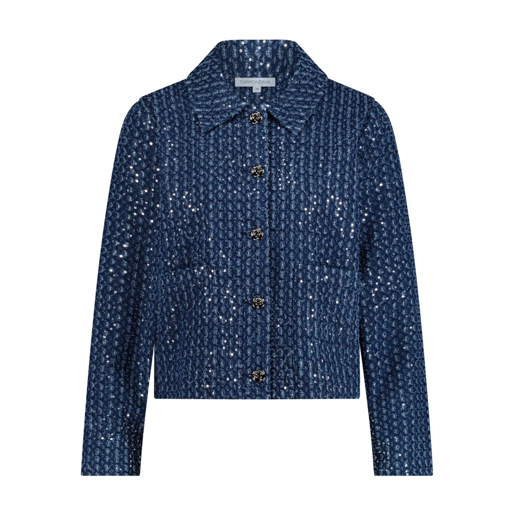 Tramontana Paillet Denim Jack Blue Dames
